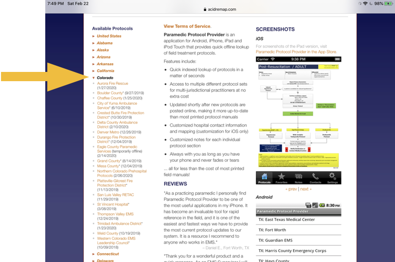 Screenshot showing where in the sidebar to find the region of interest