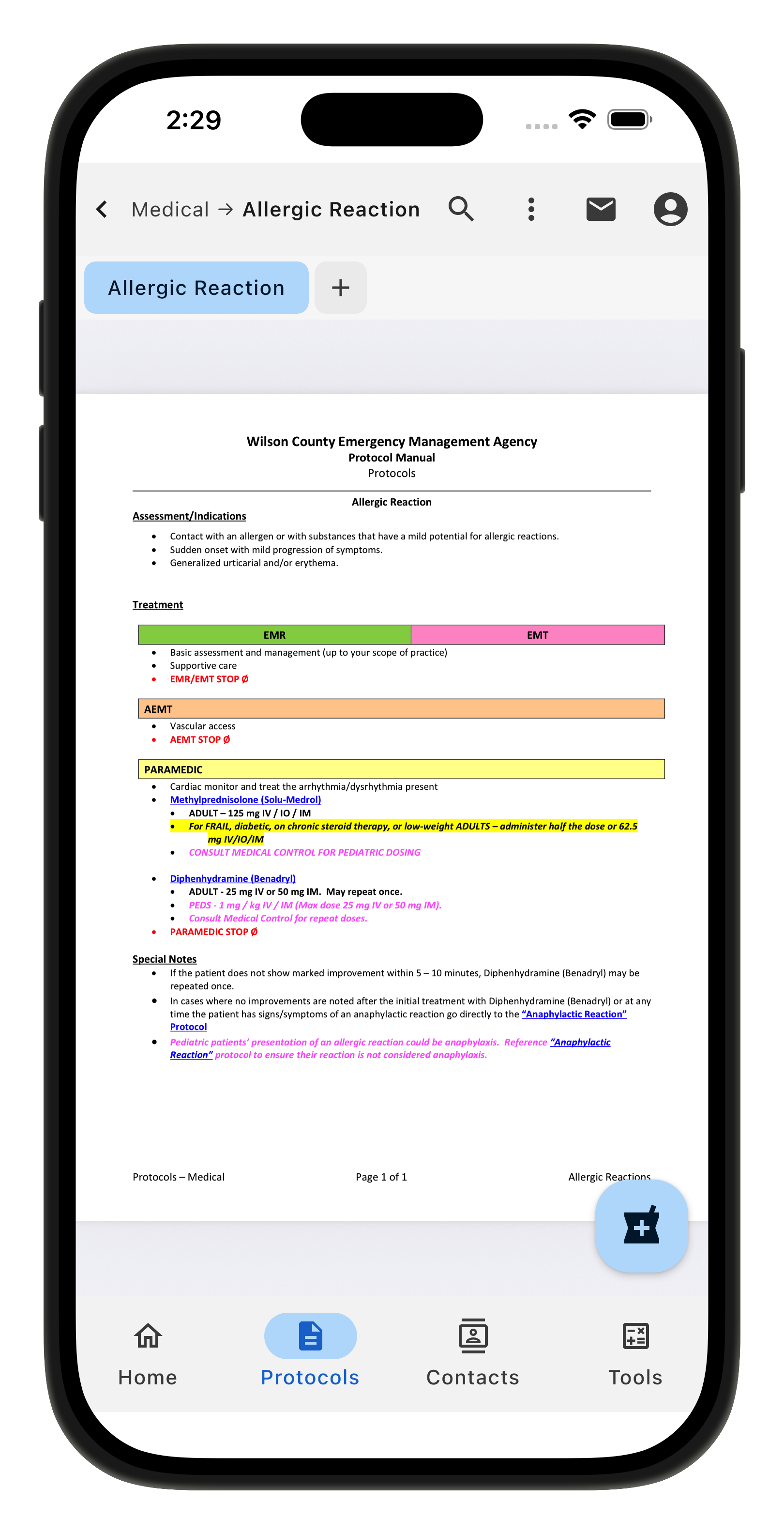 Formulary button