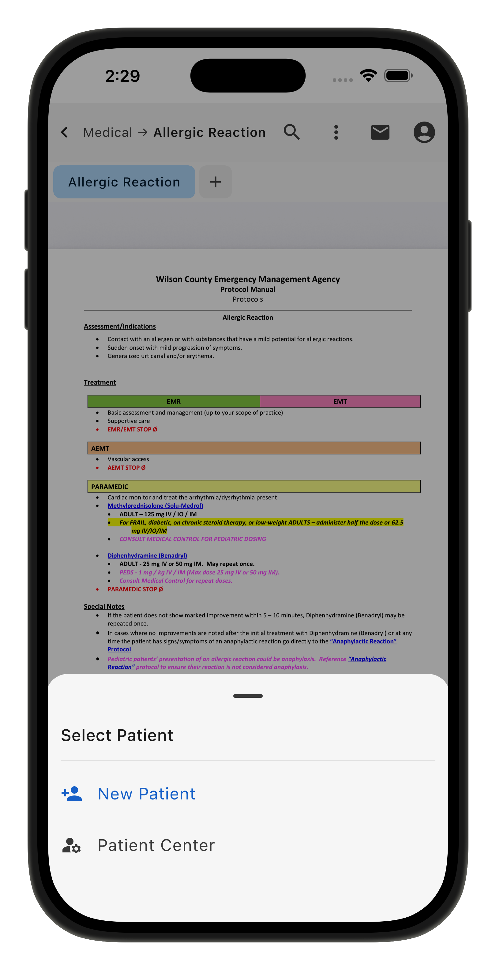 New Patient Start Page