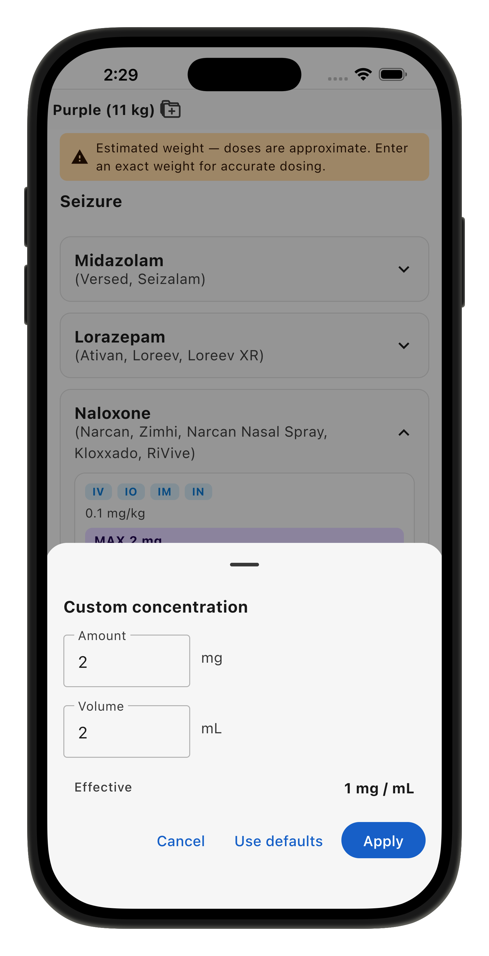 Custom Concentration