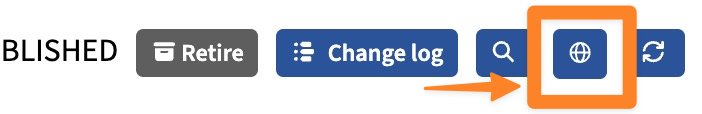 Screenshot of the public website/globe set action buttons.